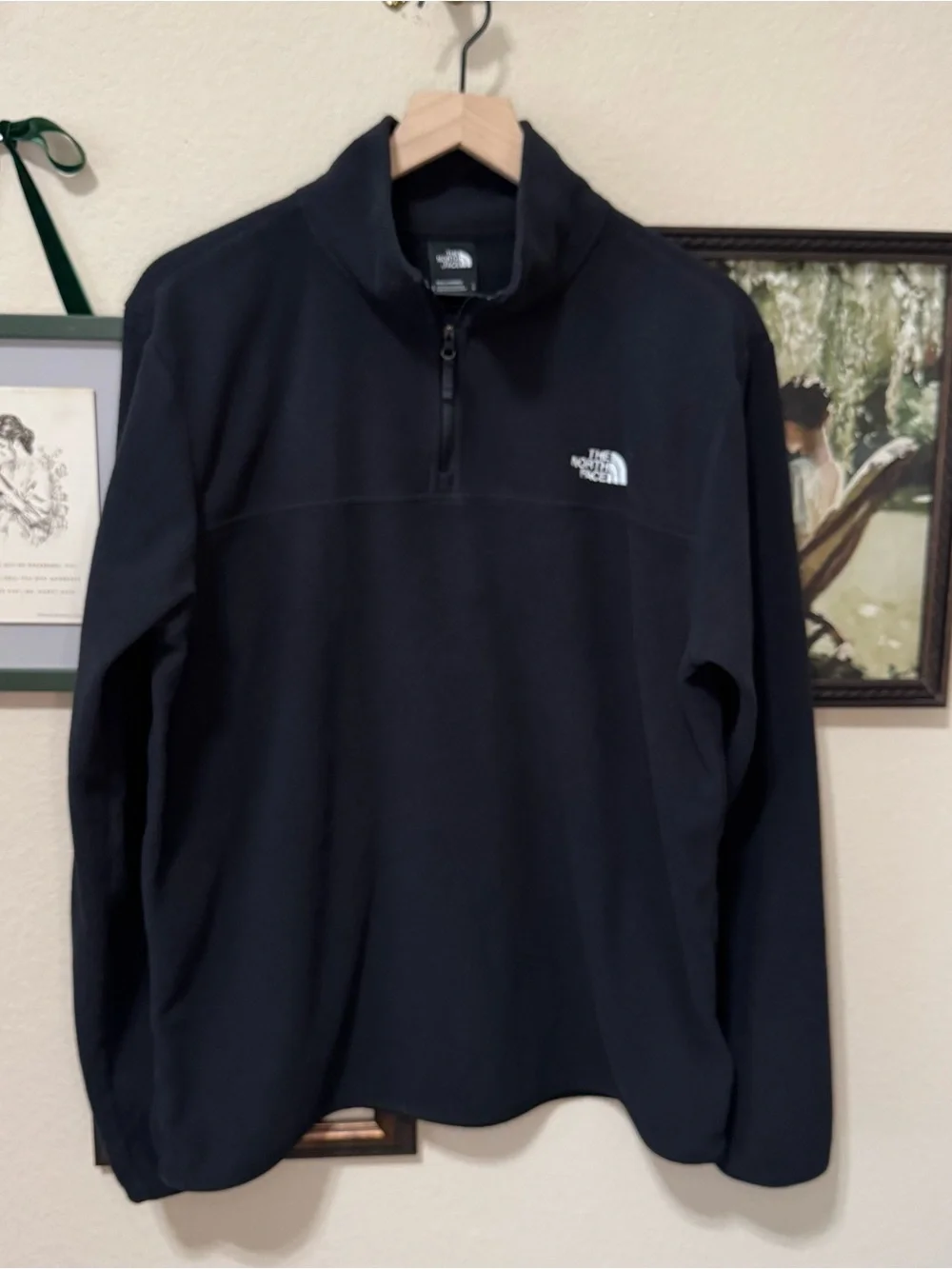 THE NORTH FACE | Men's Black Half-Zip Fleece Pullover Size Large